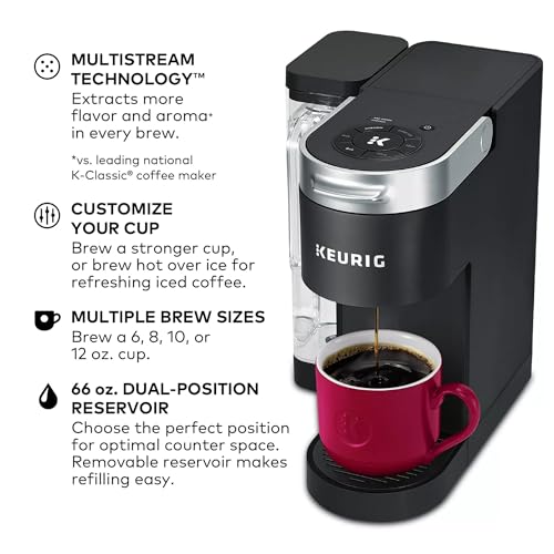 Keurig K-Supreme Single Serve K-Cup Pod Coffee Maker, MultiStream Technology, 4 Brew Sizes, 66oz Dual-Position Removable Reservoir, Black (Renewed) - Image 5