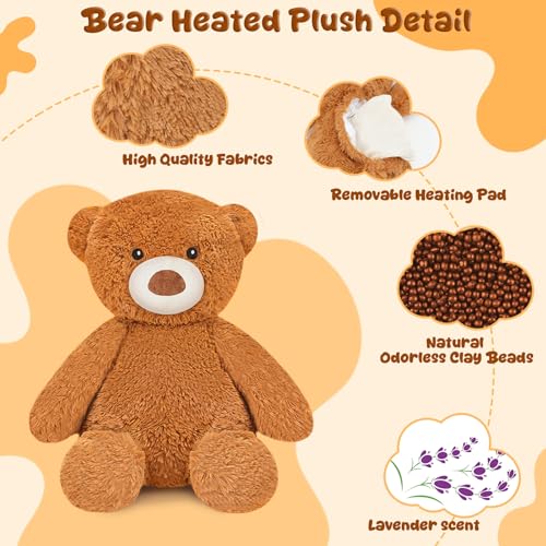 Finebee Weighted Stuffed Animals Bear Plush Heated Microwavable Weighted Plushise Stuffy Lavender Scented Bear Stuffed Animal Calming Gift for Kids and Adults by Finebee - Used condition - Image 3