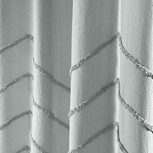 Lush Decor Pastel-Blue Chenille Chevron Window Curtain Panel Pair (84" x 40"), 40" W x 84" L (Pack of 2), Pastel Blue - Image 2