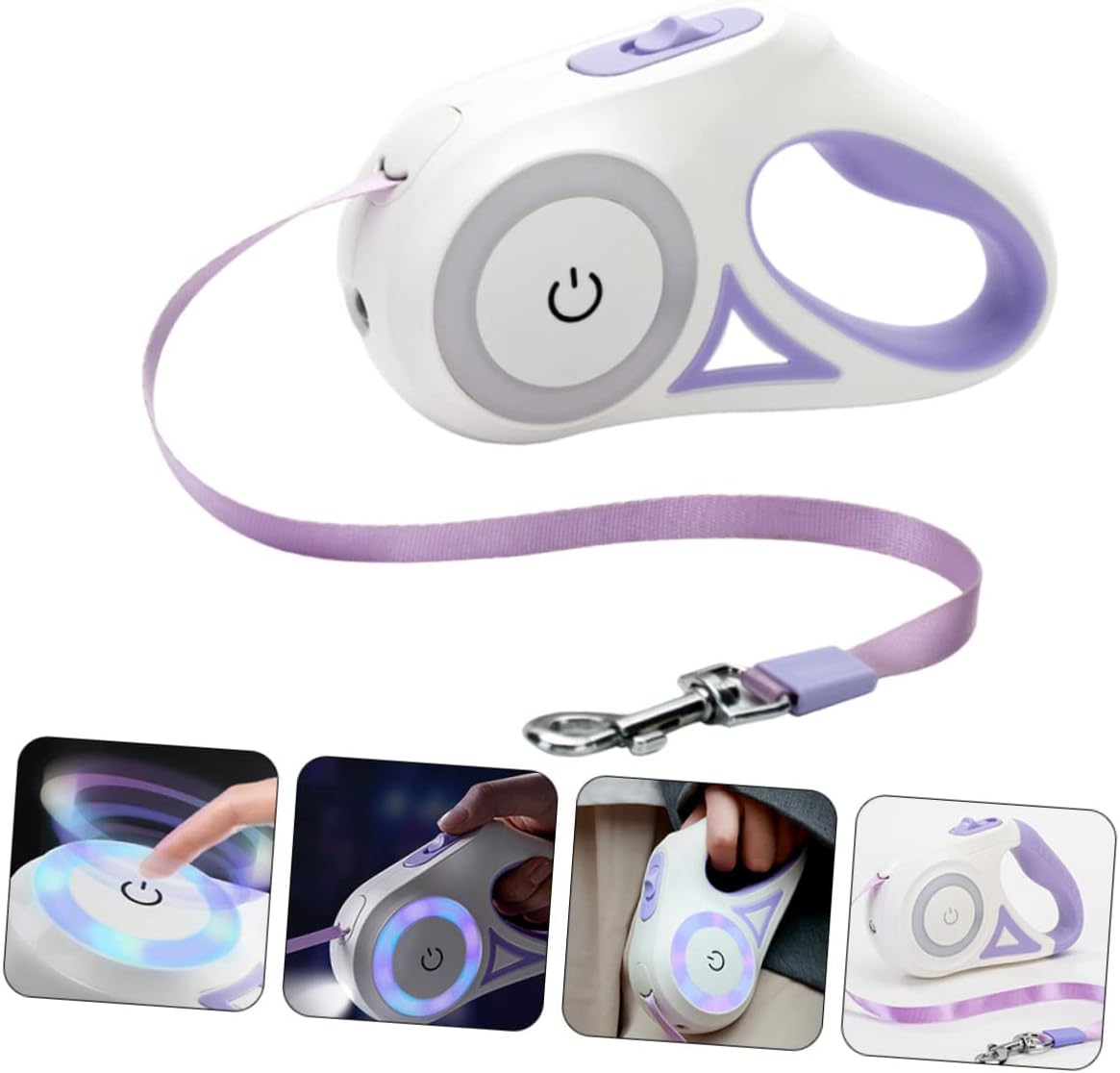 BESPORTBLE Retractable Dog Leash Led Light Automatic Extending Pet for Dogs Lightweight and Portable Design for Training and Nighttime Safety
