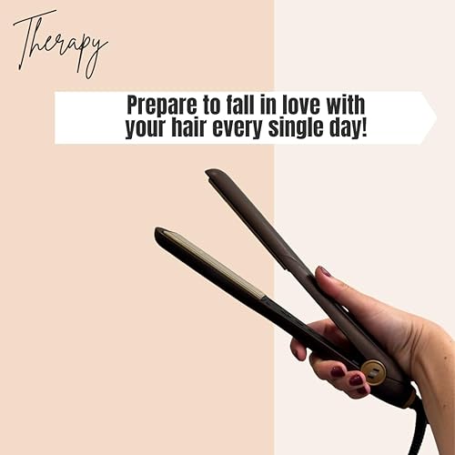 Miniatura 5 de Hierro terapéutico - Placas de cerámica de titanio de 1 14 pulgadas con tecnología infrarroja que repara el cabello (dorado)