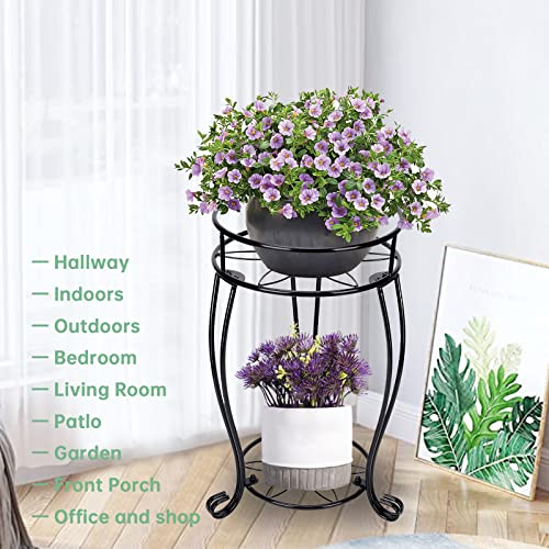 Hismocal Metal Plant Stand Flower Set-Garden Shelf Indoor/Outdoor Stands Collection Flower Pot Holder Display Shelf Plant Potted Rack For Home Kitchen Yard Patio Flower Shop (Stand 1-S) #TOP1
