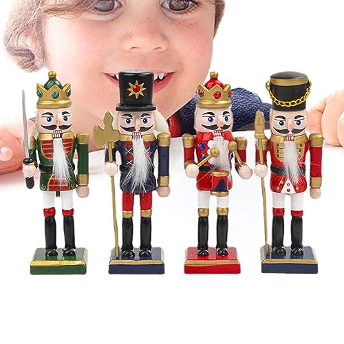 Zankie 4 Stück Weihnachts-Nussknacker-Ornamente Aus – 12,5 cm...