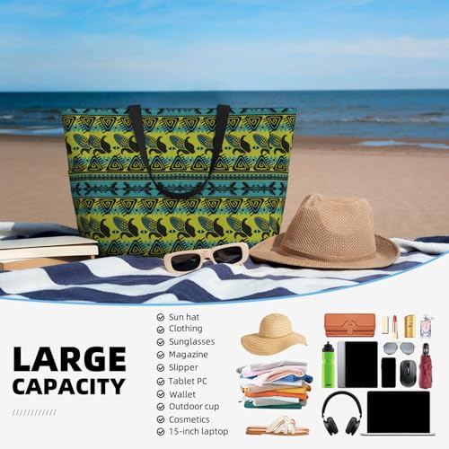 Teal Vintage Corn Pattern Print Beach Pool Bags Tote For Women Ladies Large Gym Tote Carry On Bag For Weekender Travel Waterproof4