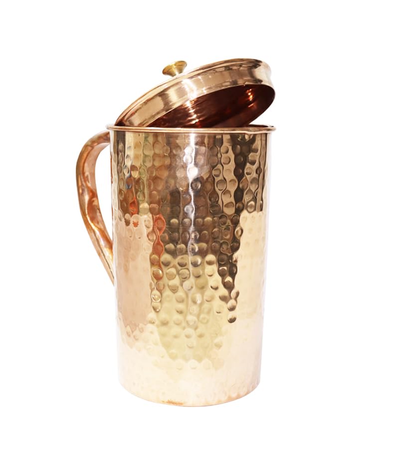 Carafe en cuivre pur BRACO et 2 verres artisanaux pour l'Ayurveda