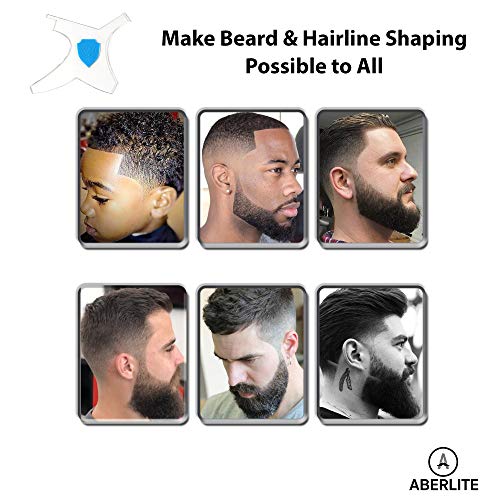 Aberlite ClearShaper - Beard Shaper Kit w/Barber Pencil - Premium Shaping Tool - 100% Clear | Many Styles - The Ultimate Beard/Hair Lineup (US Patent) - Beard Stencil Guide Template Outliner - Thumbnail 5