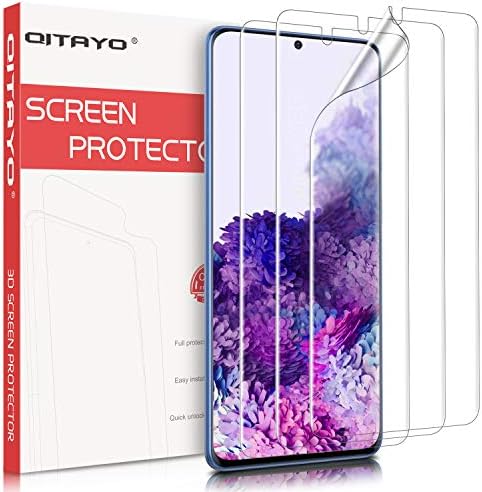 [3 Pack] QITAYO Screen Protector for Samsung Galaxy S20 Plus (6.7 inch), TPU HD-Clear [Anti-Scratch] [Ultrasonic Fingerprint Support][Case Friendly] Screen Protector Compatible with Galaxy S20+
