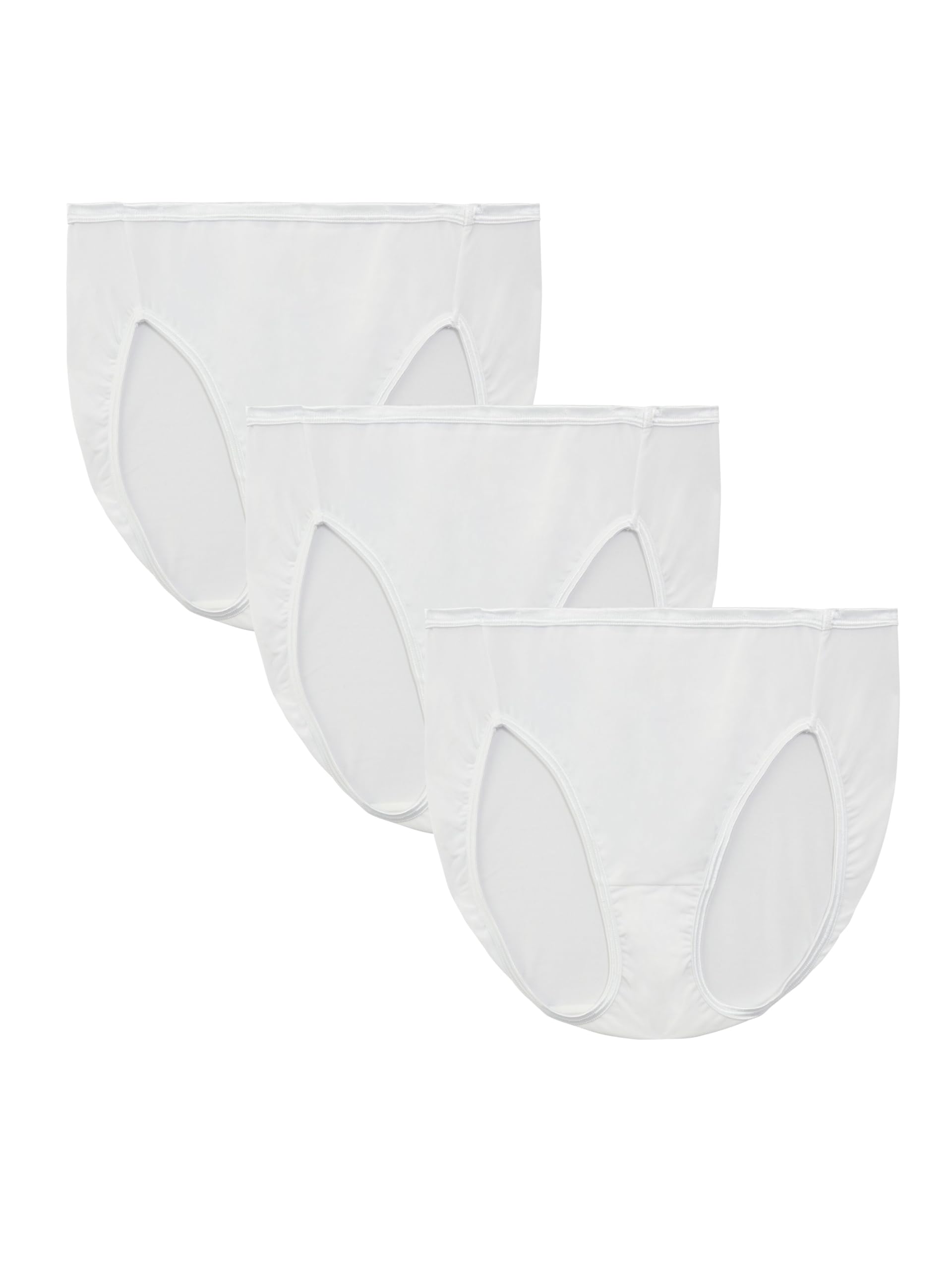 Vanity Fair Women's Illumination Hi Cut Panties, Silky Stretch & Satin Trim