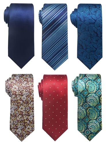 Image of Passabin Tie For Men Necktie Woven Jacquard Neck Ties Set 6 PCS