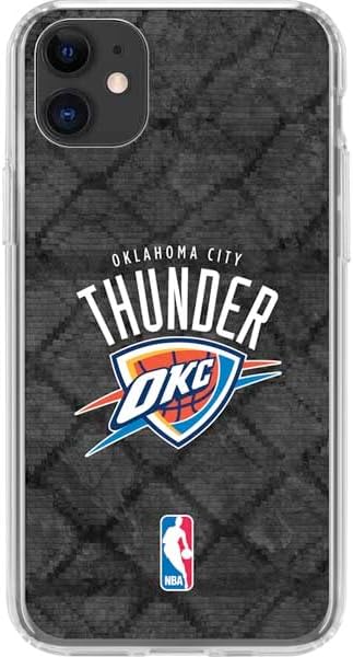 Skinit Clear Phone Case Compatible with iPhone 11 - Officially Licensed NBA Oklahoma City Thunder Dark Rust Design