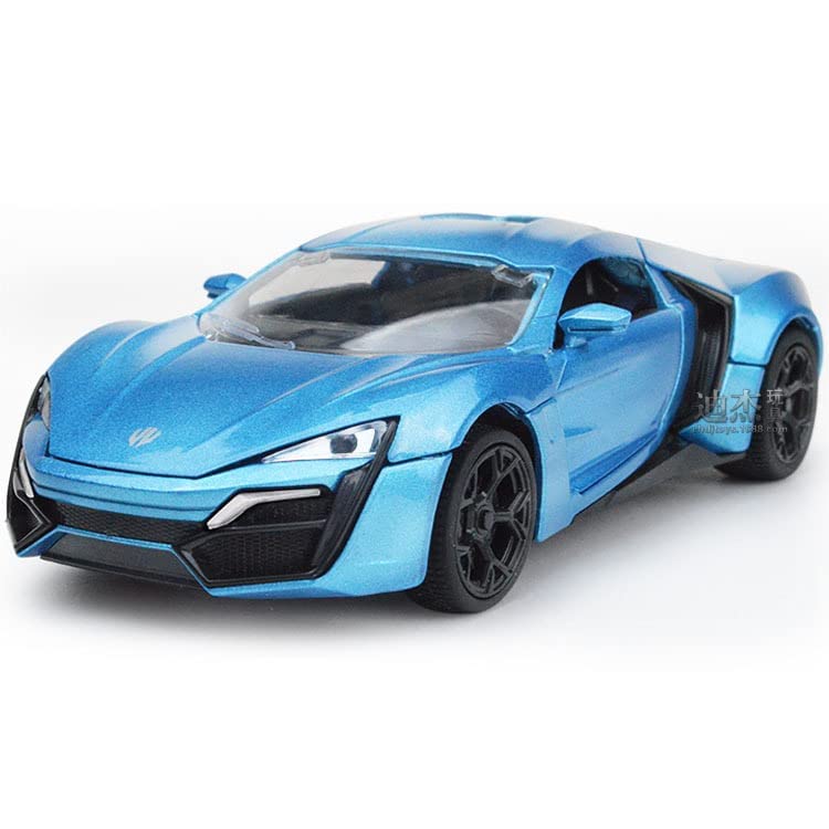 Image of Alloy Car Model Diecasts Metal Toy with Sound /Light /Pull-Back Off-Road Vehicles Car Model Collection Kids Toys Gift Multicolor Pack of 1 (1:24 Lykan hypersport)