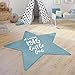 Paco Home Tappeto Bambini Femmine Maschi Tappeto Cameretta Stelle Moderno con Scritta, Dimensione:Forma a Stella da 80 cm, Colore:Blu