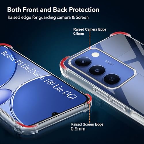 Image of Jkobi Shockproof Crystal-Clear Back Cover for Realme P4 Lite 5G | Realme Narzo 100 Lite 5G (Anti Yellow Case | Drop & Camera Protection | Hard Polycarbonate)