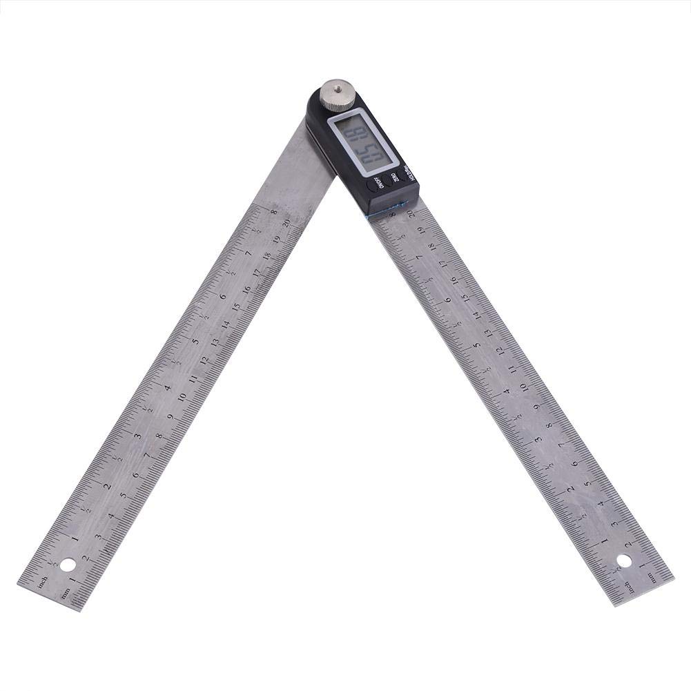 Yosoo Règle Angle numérique LCD écran Rapporteur en Acier Inoxydable Jauge Outil Mesure 0,05° 200mm / 7.9 in