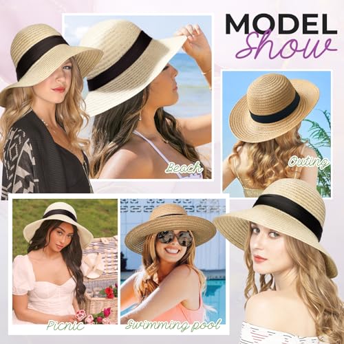 Sombrero de sol con extensiones de cabello sintético desmontable miniatura 6