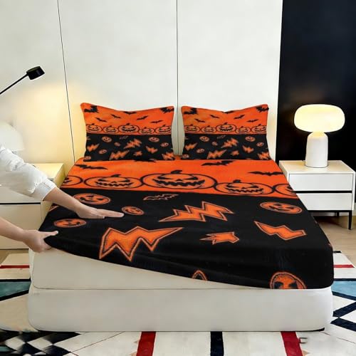 Idée Cadeau Maison Originale : Le Drap-Housse Halloween Citrouille 90x200