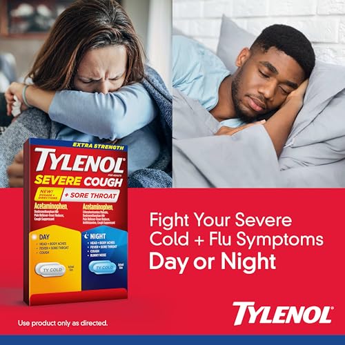 Tylenol Severe Cough + Sore Throat Day/Night, Acetaminophen, 24 ct - image 3