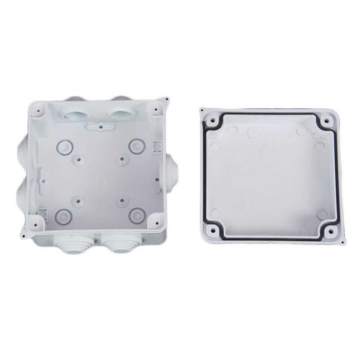 Caja de conexión, 100 x 100 x 70 mm IP55 ABS cuadrado caja de plástico para proyectos de bricolaje caja de empalme para exteriores e interiores (paquete de 1)