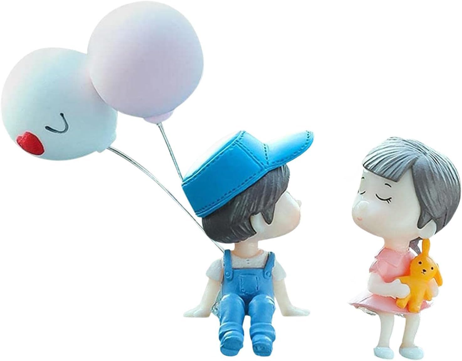 AEROLONDON Cute Cartoon Couple Car Decorations Interior, Lovely Couple Kiss Car Ornament, Resin Material Cartoon Car Dashboard Decorations