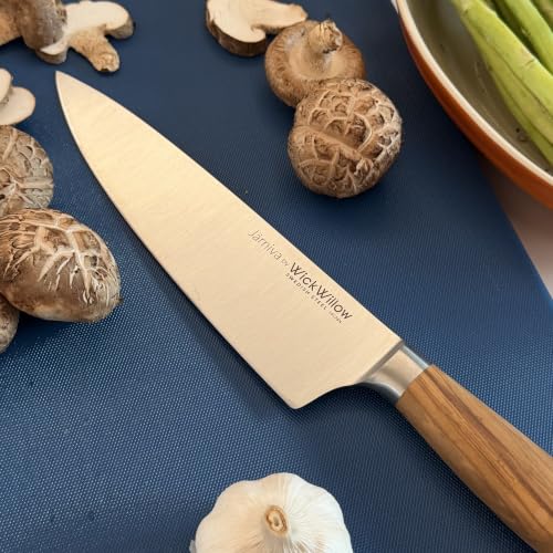 WICKWILLOW 8” Chef Knife – Swedish Steel, Professional, Olive Wood - Image 4
