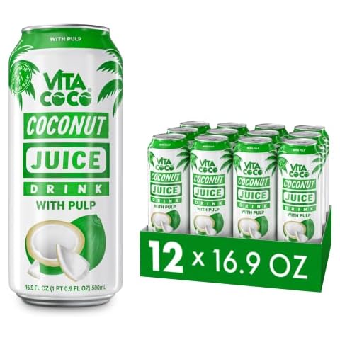 Vita Coco Coconut Juice, Original with Pulp | Big, Bold Coconut Taste | Natural Electrolytes | Sweet, Refreshing Hydration | 16.9 oz can (Pack of 12) Cover
