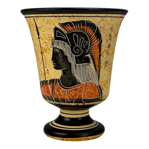 Pythagora’s Cup Greek Ceramic Pottery Cup of Justice Goddess Athena 4.33 inches