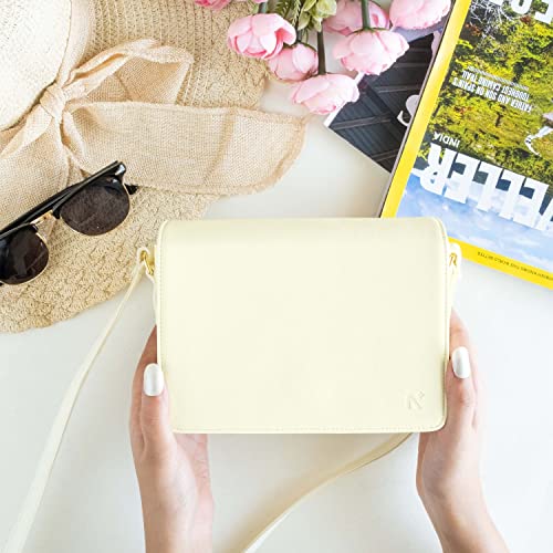 Image of NEORAH Ladies Box Sling Bag ELEANOR+Magnetic Closure+Spacious Main Compartment+Adjustable Strap|Hand Crafted Vegan Leather|Crossbody For Women|Multipurpose Everyday Shoulder Bag Purse