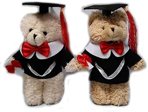 ZhinderLand Wholesale Graduation Theme 15cm Mini Teddy Bears with Diplomas Jointed Bear, Package of 10 Assorted Bears (10 pcs)
