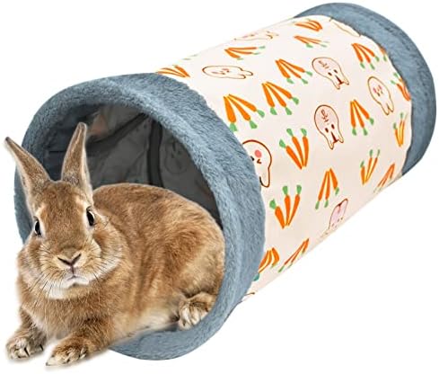 AFYHH Guinea-Pig Rabbit Tunnel-Tube Toys - Bunny Hamster Hideout Small Animal Activity Tunnels Hideaway Accessoies for Dwarf Rabbits Guinea Pigs Kitty (Pink)