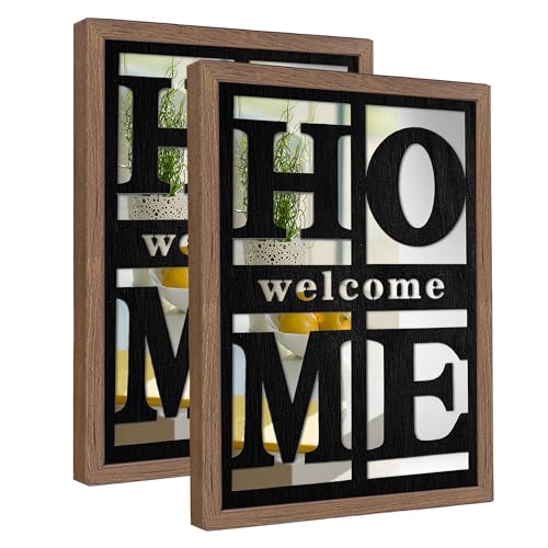 M ACHOOSE 2 PCS Accent Mirrors，Home Signs Wall Decor， Rustic