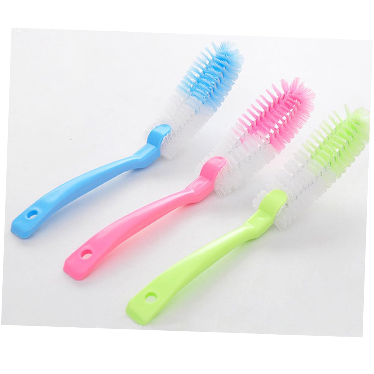 Mobestech Flexible Bottle Cleaning Brush Nylon Bristles for Water Bottles Cups Tumblers and Wine Glasses Non-toxic Plastic Design Random Color - Image 4