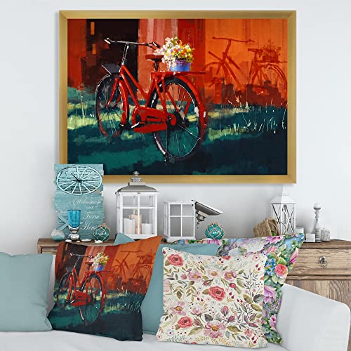 Décoration murale vintage vélo rouge métal objet déco loft - 2