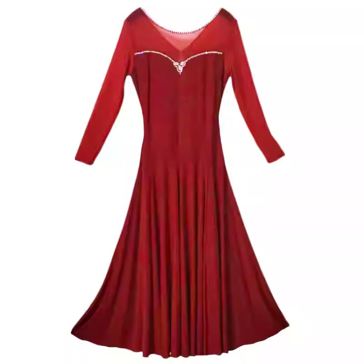 Vestido de Baile de Salón para Mujeres, Vals Moderno, Cha Cha, Flamenco, para Promoción y Fiesta, Disfraz Lírico
