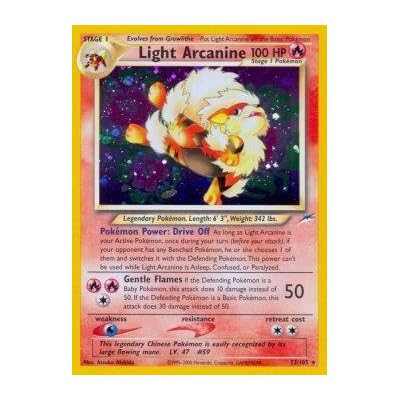 light arcanine pokemon card - 12 - Neo Destiny - Holo Qatar Holo Rare Retreat cost my 1st edition Light Arcanine
