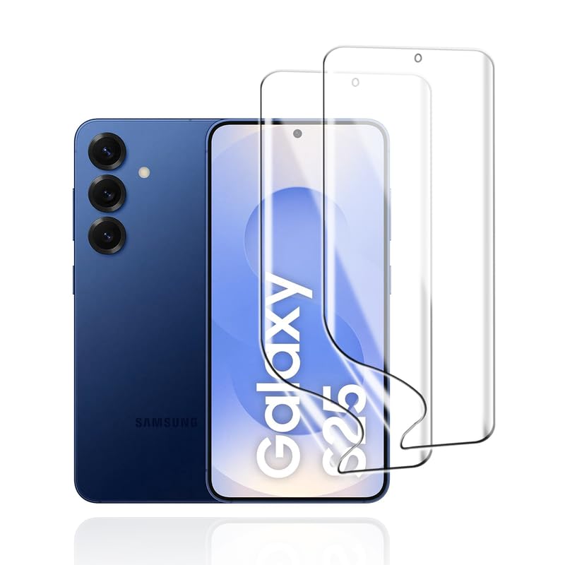 KoasVonson [2 Piezas Película de Hidrogel Protector de Pantalla para Samsung Galaxy S25, Lámina de TPU Suave HD, Compatible con Lector de Huella Dactilar, Antiarañazos, No Cristal Templado