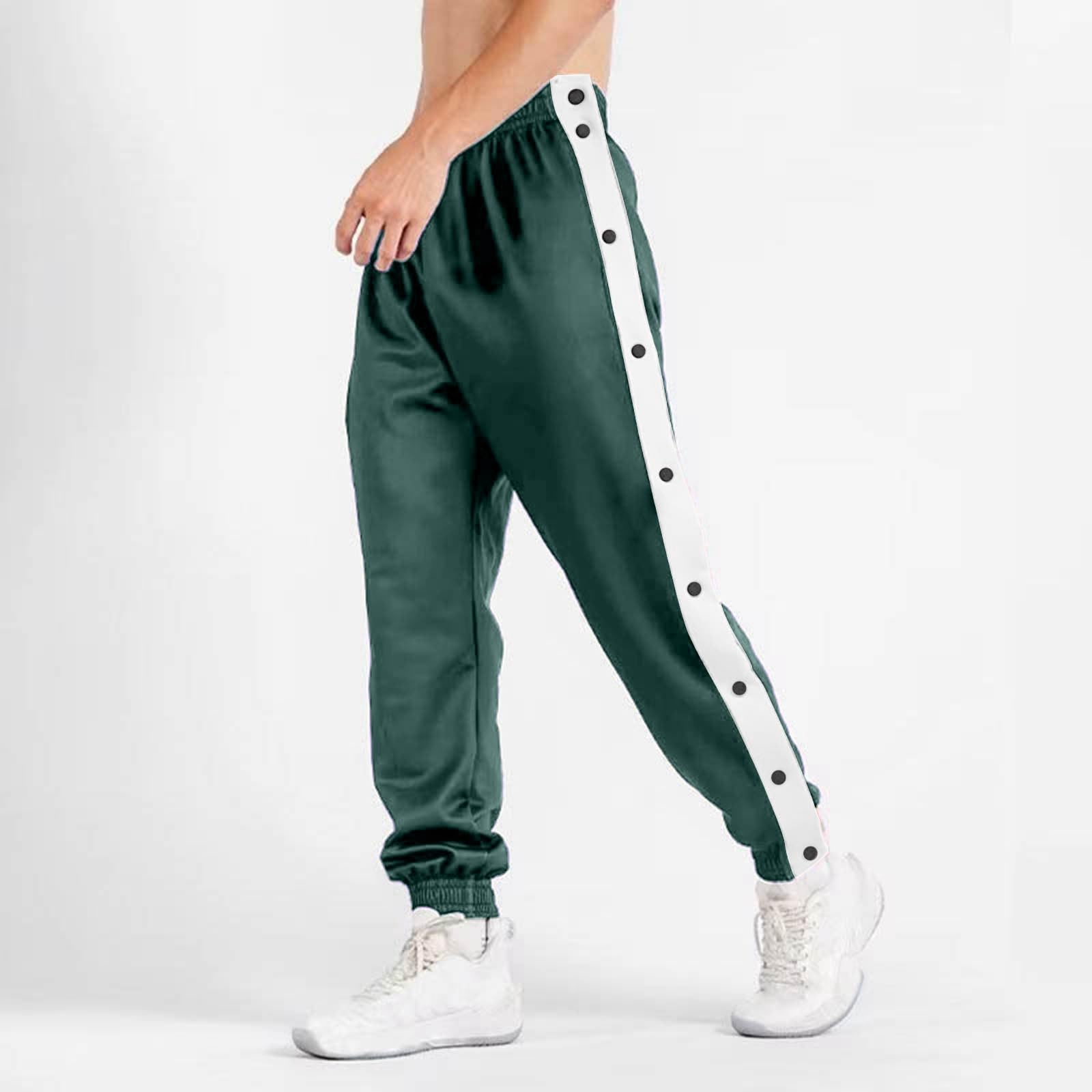 Generisch 2026 Pantalones de chándal de baloncesto con botones laterales holgados con puños elásticos