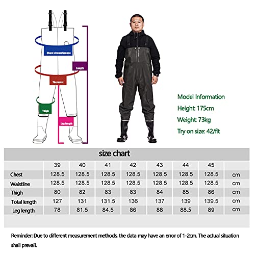 Vissende Borstwaders Dikke PVC 100% Waterdichte Vliegvissen Waders Met Laarzen Hunting Bootfoot Met Cleated Solefor Mannen En Vrouwen,zwart,42 EU - Image 5