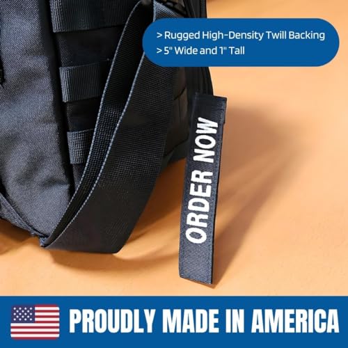 Custom Embroidered Gear Tags for Luggage, Duty Gear, Tactical, Military Bags | Double Sided Tag | Personalize Both Sides and Choose from 7 Text Thread Colors | Made in The USA (Black Twill Backing)2