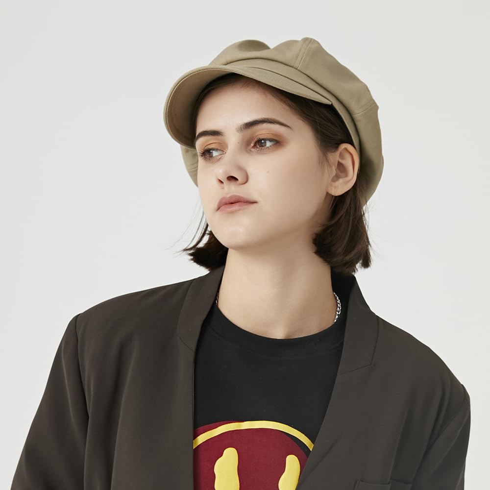 Gajaous Chapeaux Newsboy Classiques, Chapeaux Plateaux Newsboy de Deux Tailles pour Hommes et Femmes, Casquette de Boulangère à la Mode Beret Cap