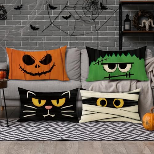 Ussap US-405-PC-12 Halloween Jack O Lantern Decorative Throw Pillow Covers 12 X 20 Set Of 4 thumb #6