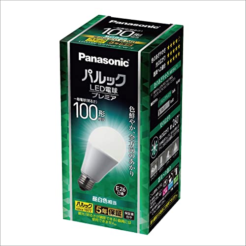 パナソニック LED電球 プレミア E26口金 電球100形相当 昼白色相当(12.5W) 一般電球全方向タイプ 密閉器具対応 LDA13NGZ100ESWF