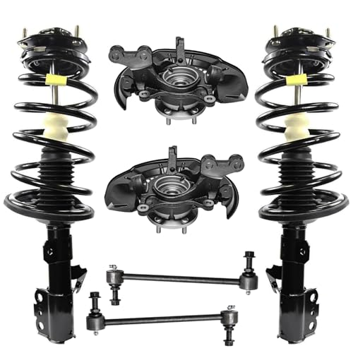 Image of Detroit Axle - AWD Front Steering Knuckles Hubs Struts Sway Bars Kit Replacement for 2010 2011 2012 2013 Toyota Highlander [Without Air Suspension]