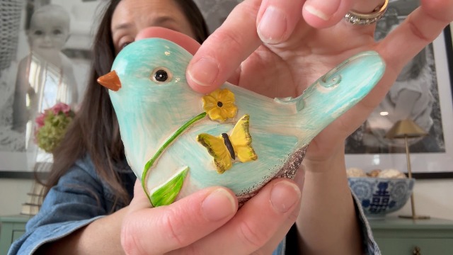 Figurita decorativa de pájaro de resina azul 4.3 pulgadas miniatura 7