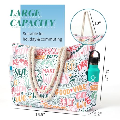 Bolsas de playa para mujer tipo capazo grande y multiusos para gimnasio 3