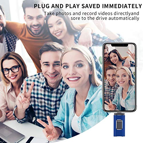 USB Flash Drive for iPhone 512GB, iPhone Memory Stick, iPhone Photo Stick External Storage for iPhone/PC/iPad/Android and More Devices with USB Port (512GB, A-Blue)