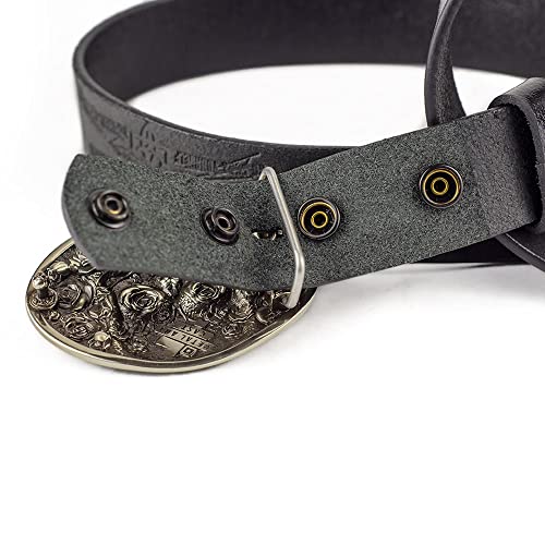 Leather belt strap without buckle, genuine cowhide cowboy 1.5" belt with snap buttons, snap on american belt3