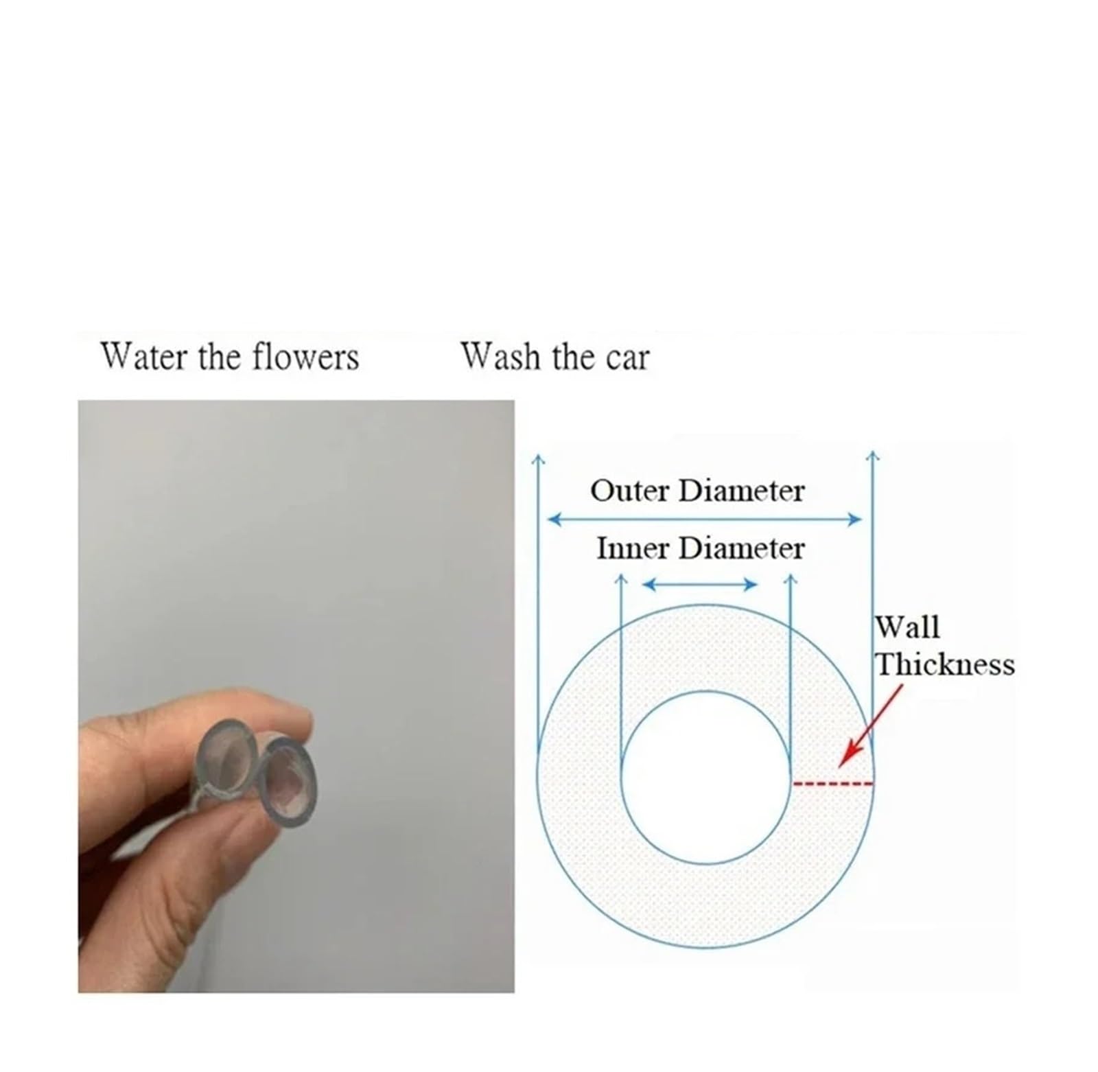 Manguera Blanda De PVC ID 2 3 4 5 6 7 8 9 10 12 13 16 19 25 32 Mm Tubo Flexible Bomba Agua Transparente Plástico Inodoro(5M,16x18mm)