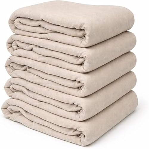 Equip247uk 5 x Professional Quality 100% Cotton Twill Heavy Duty DUST Sheets for Decorating. Size of Each Sheet : 3.6M x 2.7M / 12ft x 9ft. **Pack of 5 Sheets**