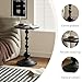 NTSJJTSS Side Table - Small Round Metal Accent Table for Living Room, Bedroom, Office - Modern Matte Black Pedestal Coffee Table for Small Spaces - 21