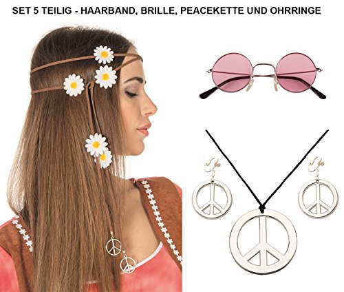Panelize® - Juego Hippie Cinta Pelo Flores, Gafas
